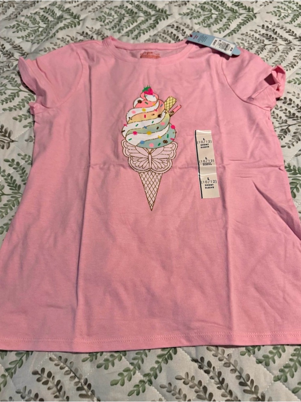 Girls Pink Ice Cream Graphic Tee
